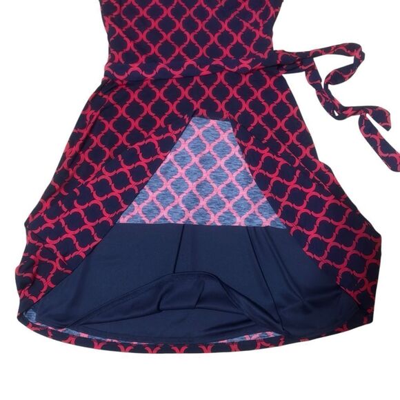 41 Hawthorn Red Navy V-Neck Sleeveless Dress SMALL - Picture 7 of 12